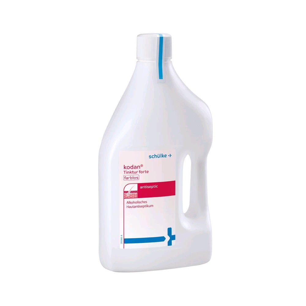 Schülke kodan Tinktur forte Hautdesinfektion, farblose Flasche mit blauem Aufdruck