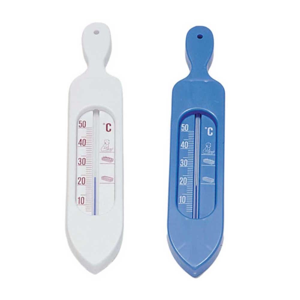 Badethermometer, Schiffchenform: weiß & blau, je mit °C-Skala, quecksilberfrei