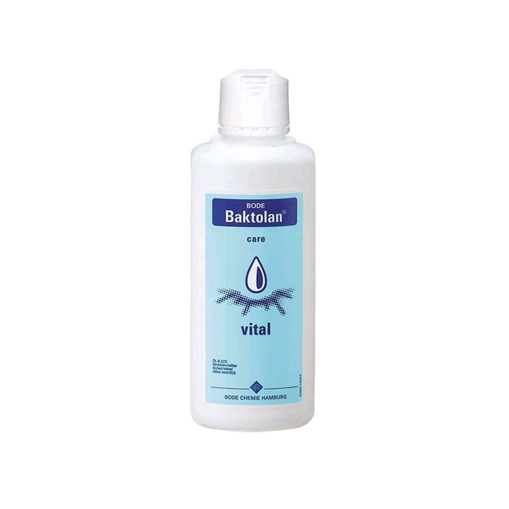 Baktolan vital Hydro-Gel Flasche, weißer Spender mit blauem Aufdruck