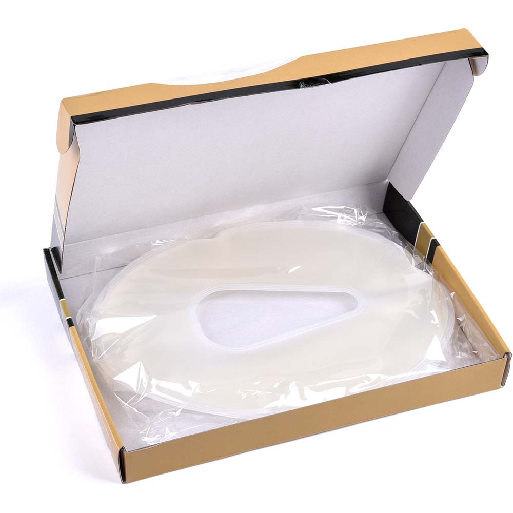 Transparentes Gelkissen mit Nasenausschnitt, oval, im Karton verpackt