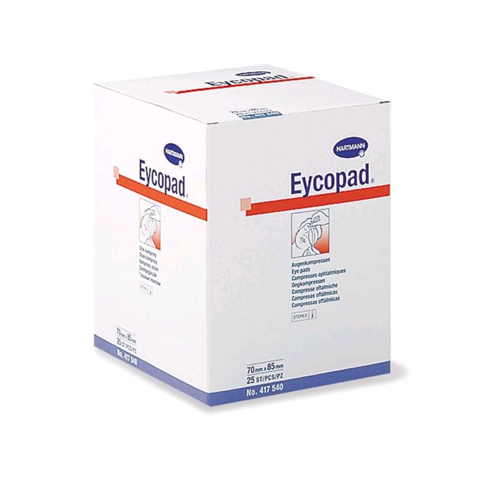 Sterile Augenkompressen Eycopad® von Hartmann, Verpackung mit Produktlabel