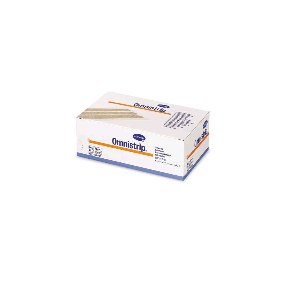 Hartmann Omnistrip Packung mit Seitenansicht, sterile Wundnahtstreifen