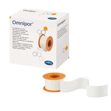 Hartmann Omnipor Fixierpflaster-Rolle aus Vlies, weiß, mit ausgezogenem Klebeband