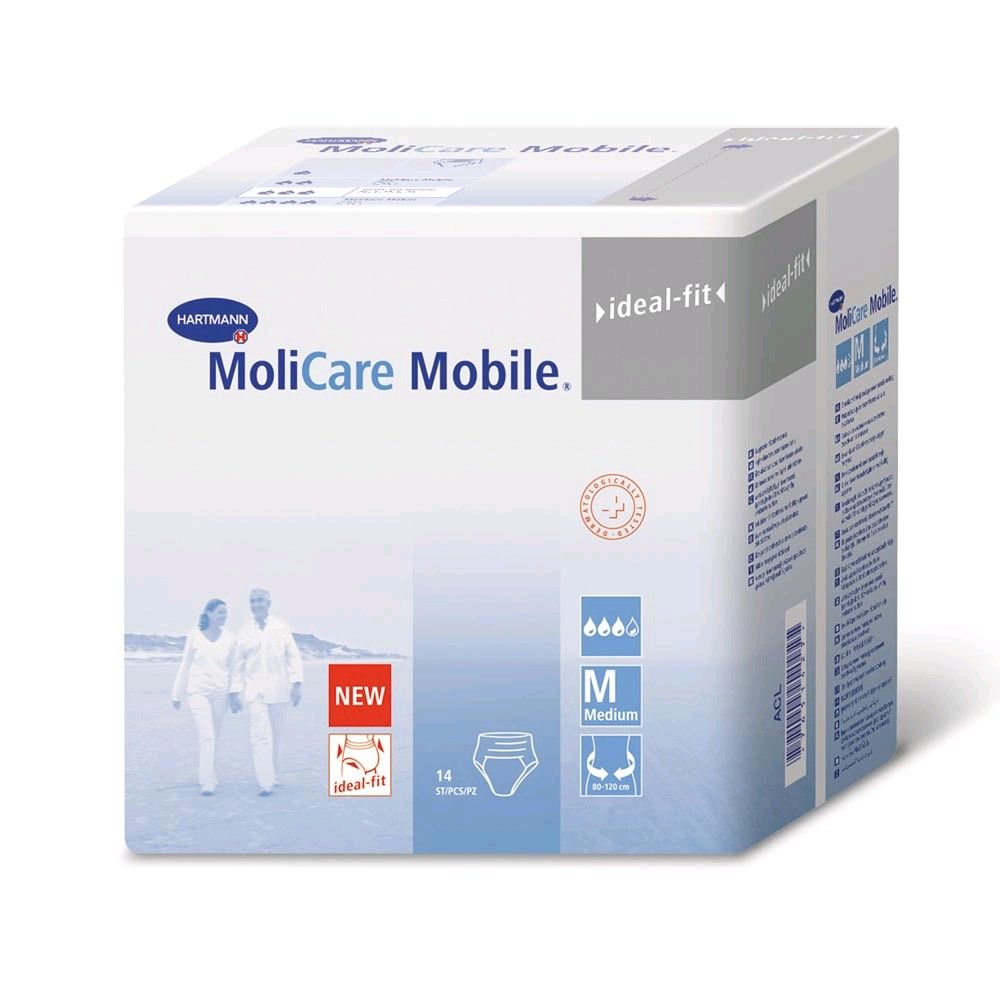 Inkontinenzslips-Verpackung MoliCare Mobile normal, Vorderseite mit Größe M