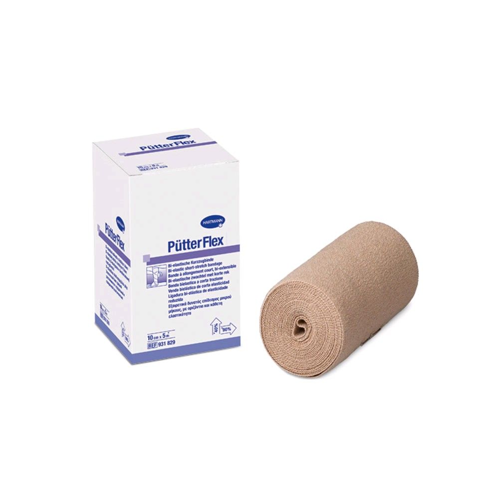 PütterFlex Kurzzugbinde: beiger Rollstreifen mit Packung