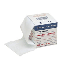 Holthaus Medical YPSIGAZE Verbandmull, 8-fach gerollte weiße Mullbinde.
