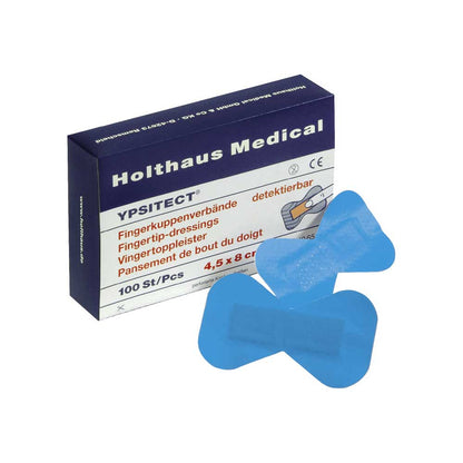 Holthaus Medical YPSITECT Fingerkuppenpflaster-Packung mit blauem Pflastermotiv