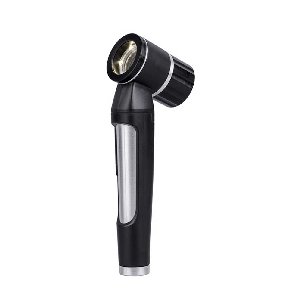 Hand-Dermatoskop mit LED-Linse, gerades Griffdesign in Schwarz und Grau