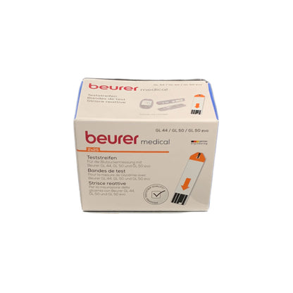 Blutzuckerteststreifen-Box Beurer medical mit Teststreifen-Anleitung, für GL 44/GL 50 evo