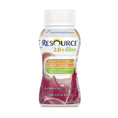 Nestle Resource 2.0 plus Fibre Trinknahrung, Multifrucht, 200 ml