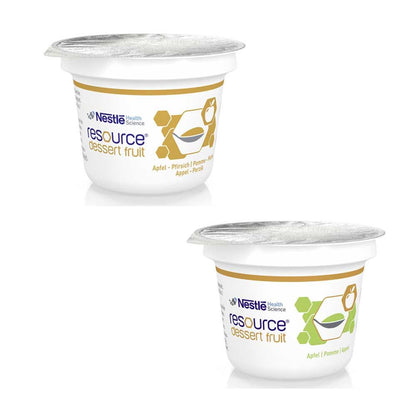 Nestle Resource® Dessert-Fruchtbecher: weißer Becher mit Folienverschluss