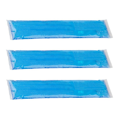3 blaue Gel-Kalt-Warm-Kompressen, 7,5×35 cm, mikrowellengeeignet, 3 Stück