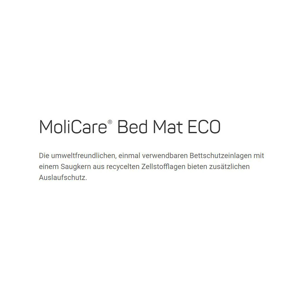 Inkontinenzunterlage Hartmann MoliCare® Bed Mat ECO, Hinweistext zur umweltfreundlichen Nutzung