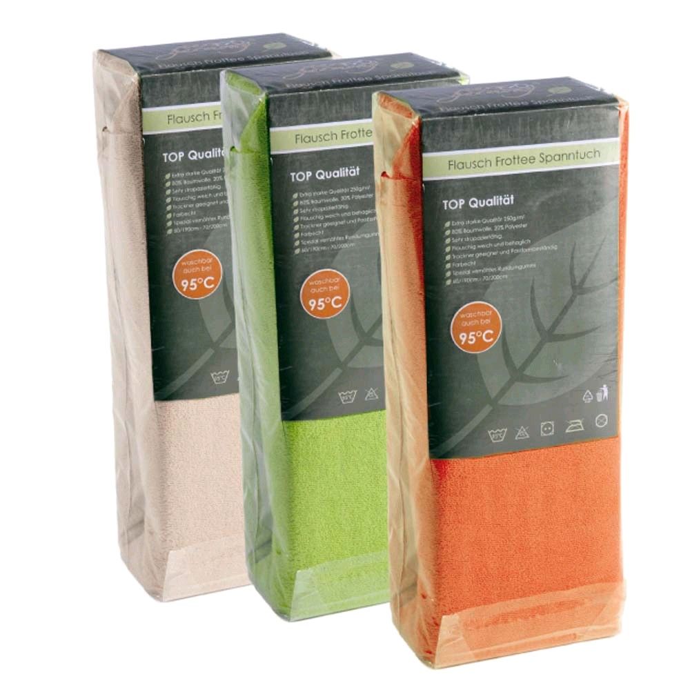 Frotteespanntuch harmony® in Sandfarbe, 250 g/m², in Packung