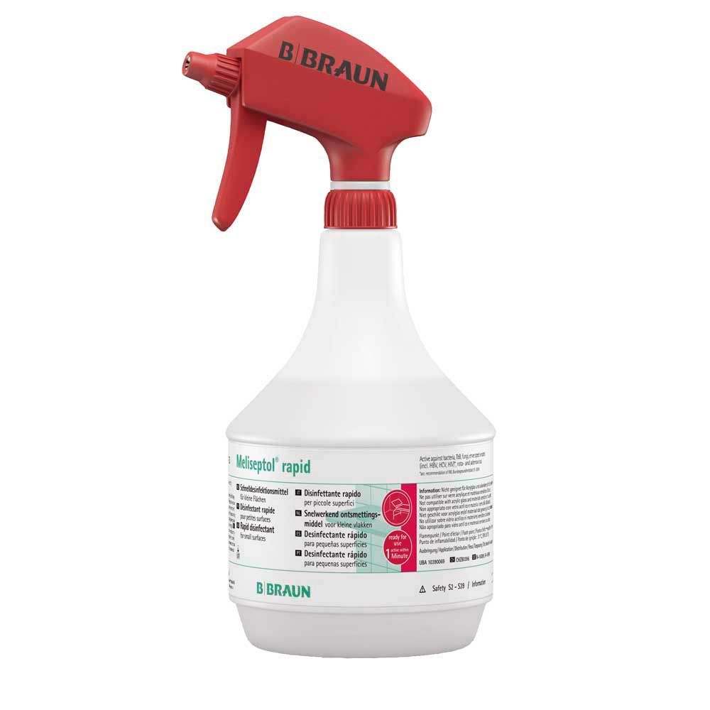 Meliseptol® rapid Sprühflasche mit rotem Sprühkopf und weißem Flaschenkörper