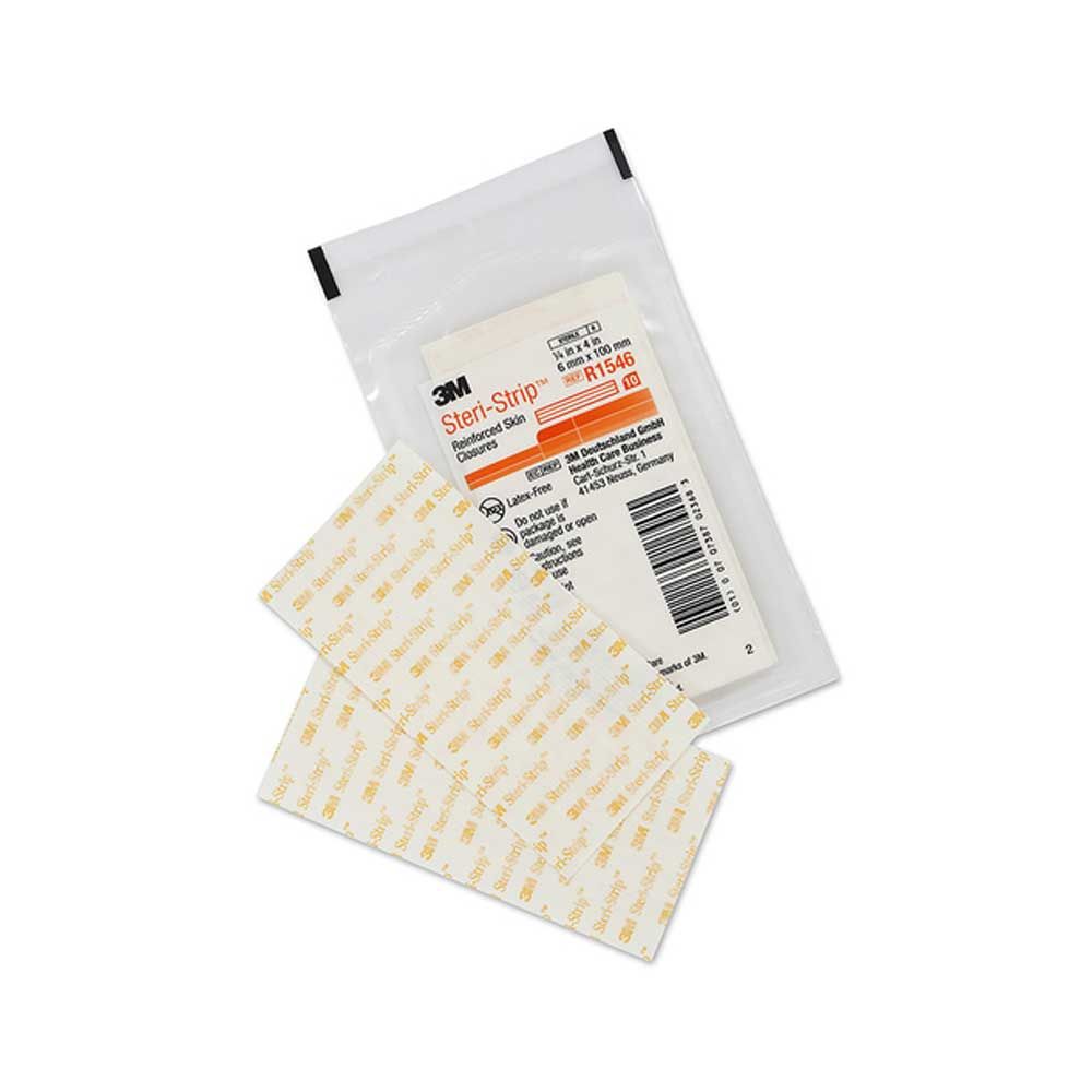 3M Steri-Strip Wundnahtstreifen, sterile Rayonfäden; Beutel und 2 Aufklebestreifen