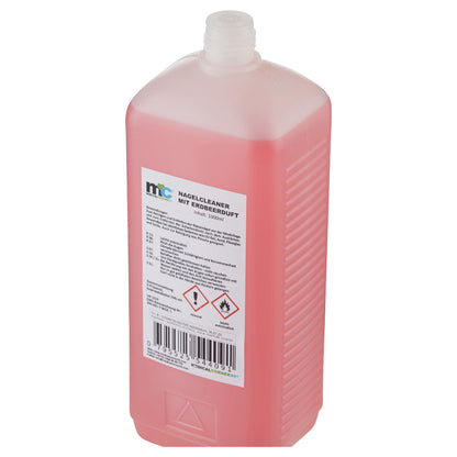 Nagellackentferner-Flasche mit Sicherheitskennzeichnung, rosa, 1.000 ml