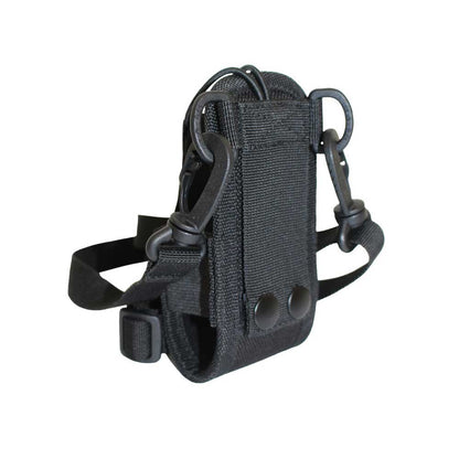 Gepolstertes Funkgeräteholster schwarz mit Klettband und Klipshalterung