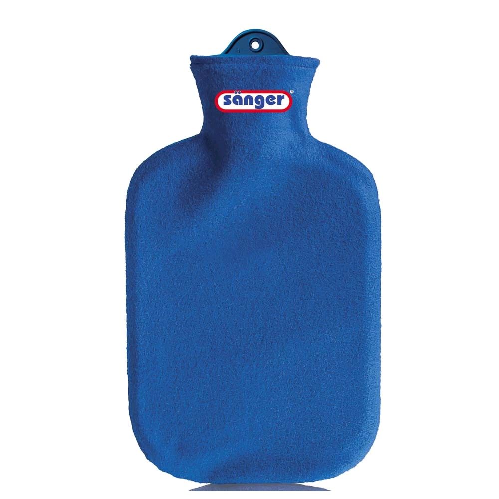 Wärmflasche mit Fleecebezug von Sänger, blau