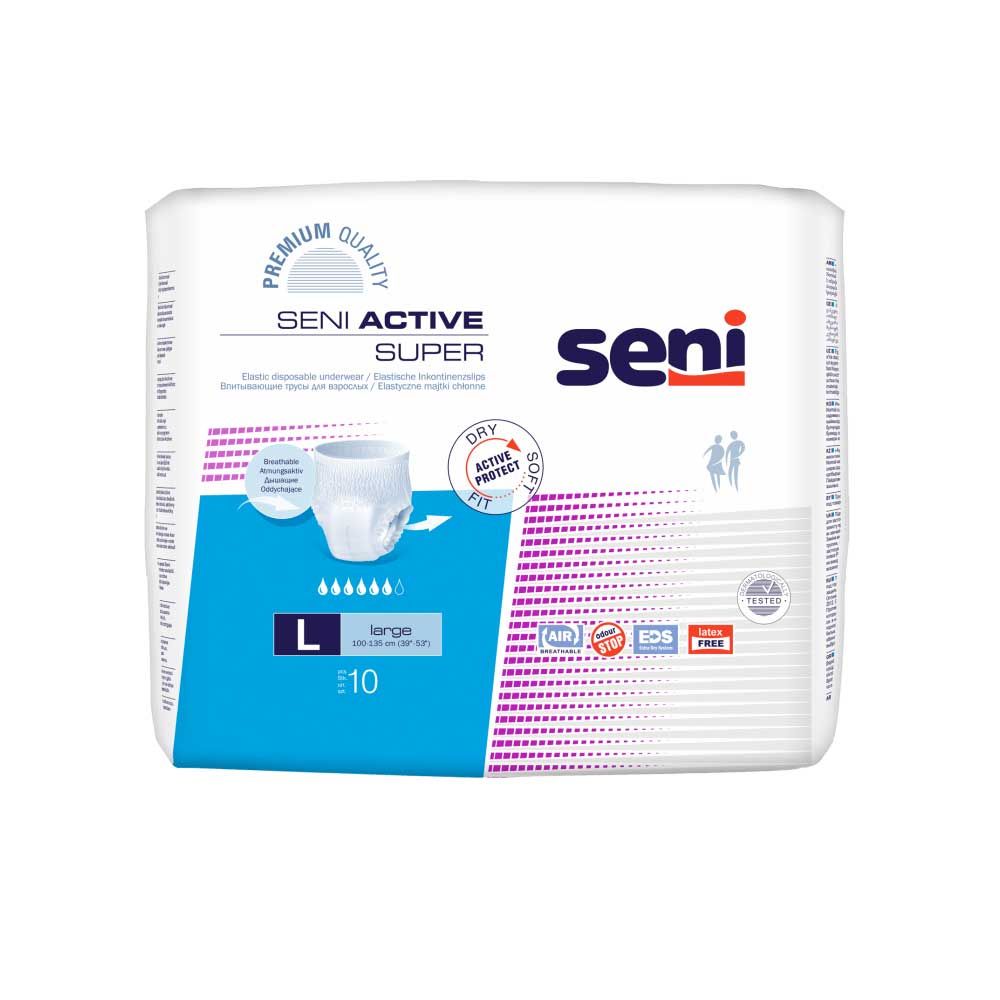 Seni Active Super Inkontinenzslips, Verpackung, Größe Large, 10 Stück