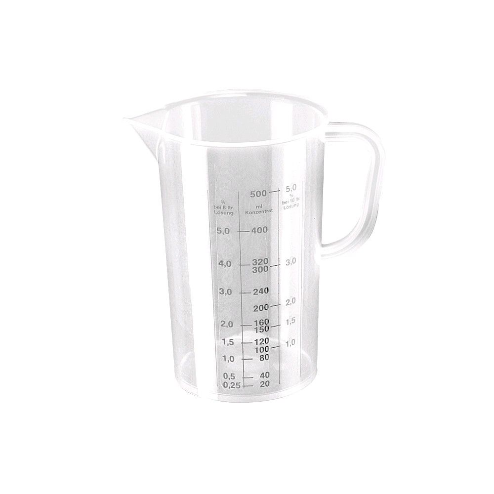 Schülke Messbecher, transparenter Messbecher mit Skala und Ausguss, 500 ml