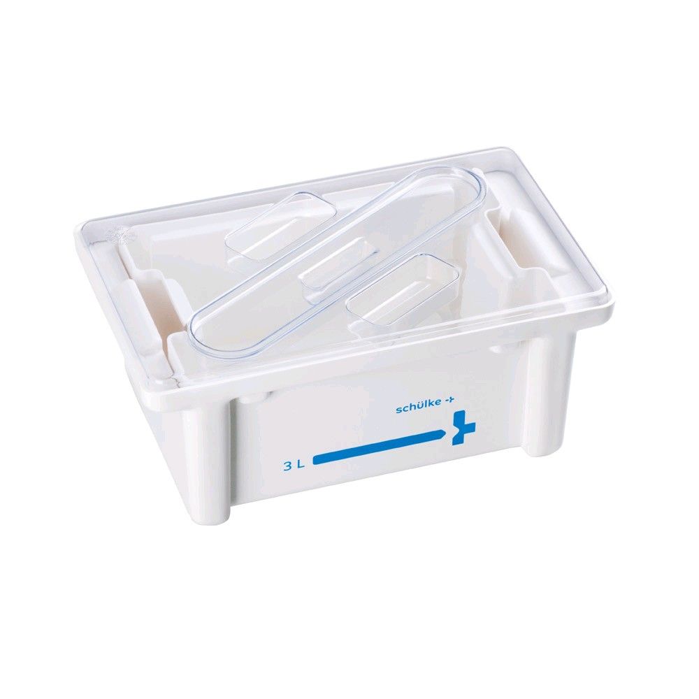 PVC-Instrumentenwanne mit transparentem Deckel und Einsatz, 3 L, weiß