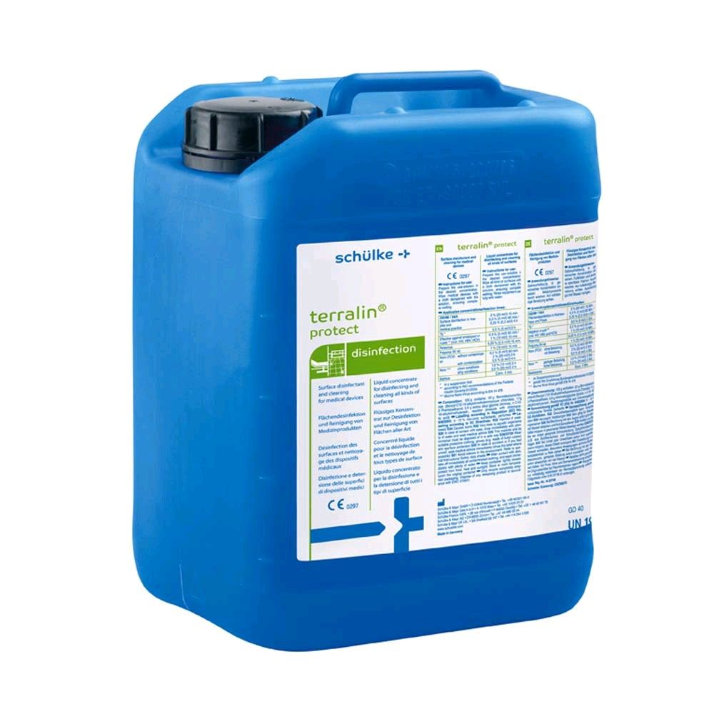 Schülke terralin® protect Flächendesinfektion: blauer Kanister mit Etikett