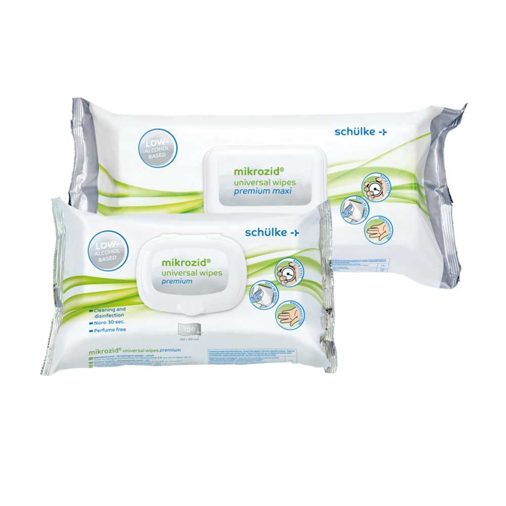 Desinfektionstücher mikrozid® universal wipes Premium Maxi, 2 Packungen im Beutel