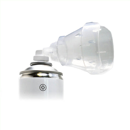 Transparente Sauerstoffmaske mit Mundstück am Flaschenanschluss