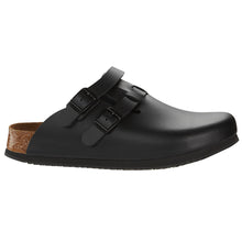 Birkenstock Kay SL Clogs aus schwarzem Leder mit zwei verstellbaren Schnallen