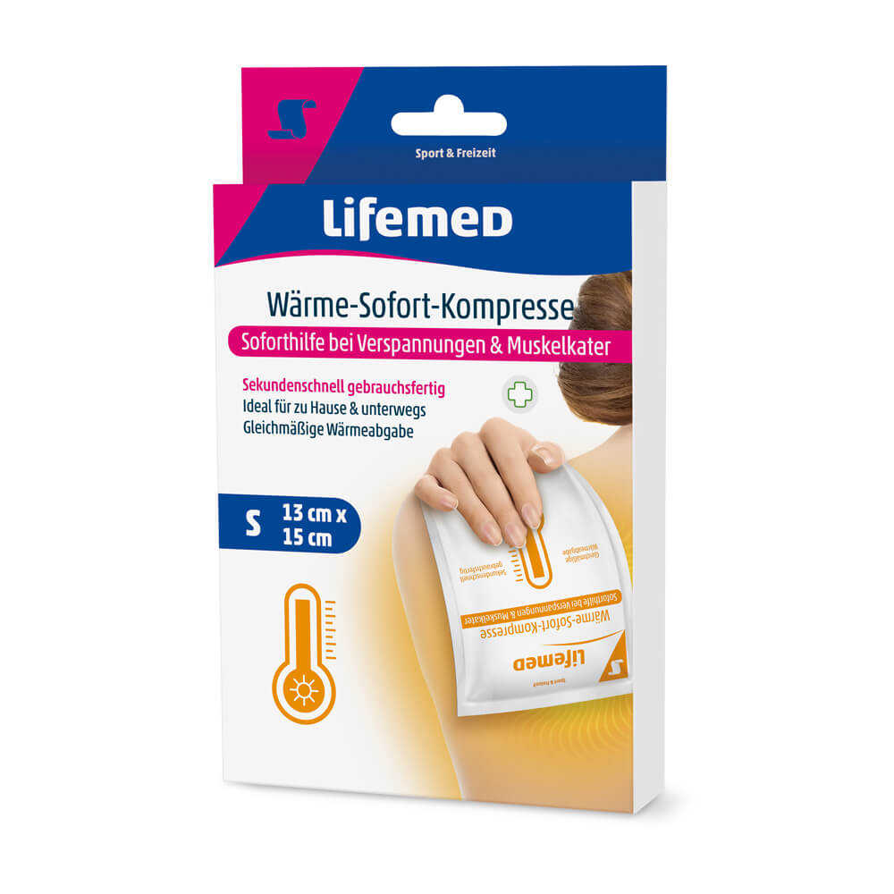Wärme-Sofort-Kompressen-Packung Lifemed® mit S-Größe 13×15 cm