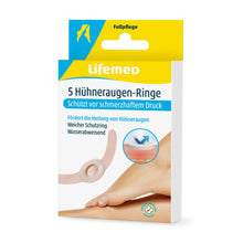 Hühneraugen-Ringe, hautfarben, Schutzringe mit Öffnung, 5 Stück im Lifemed-Pack