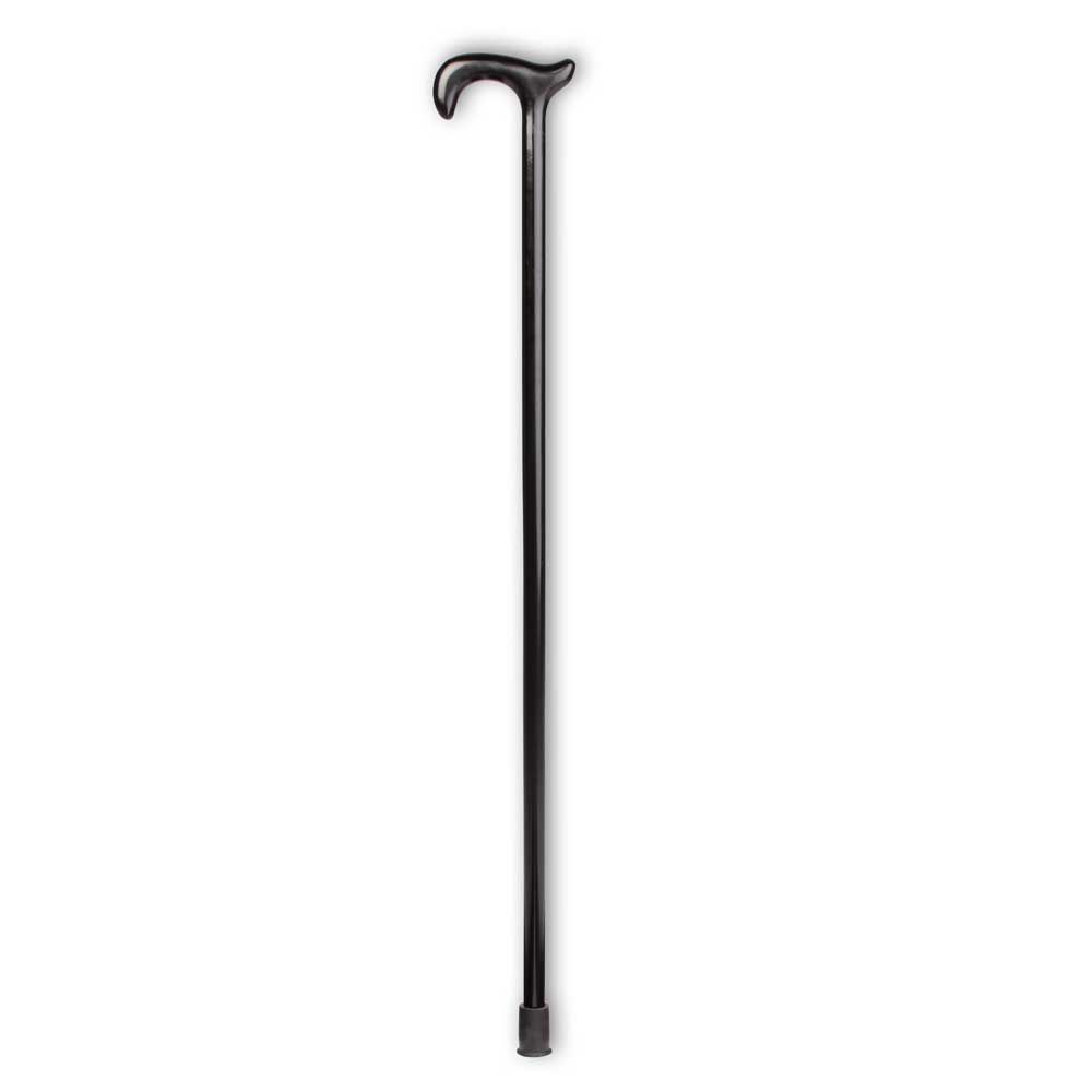 Behrend Krankenstock Derbygriff, 92 cm, schwarz, mit Standfuß, 60 kg
