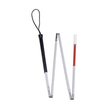 Faltbarer Blinden-Taststock mit schwarzem Griff, viergliedrig, 150 cm