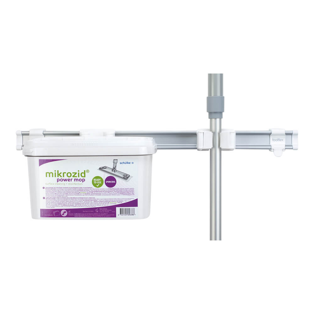 Mikrozid® Power-Mop Wandhalterung mit Eimer und langem Stiel