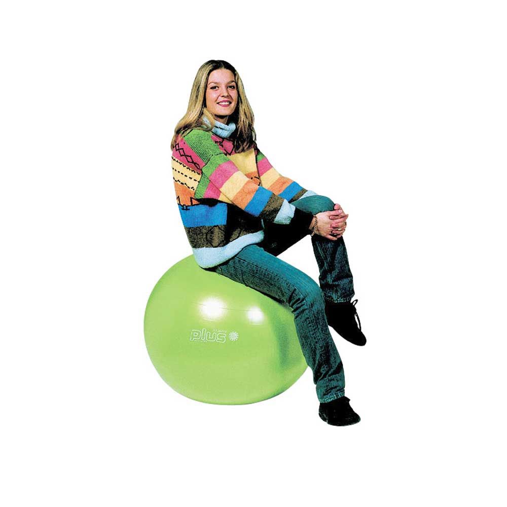 Grüner Sicherheits-Gymnastikball Plus mit Logo, Ball groß und klar im Bild