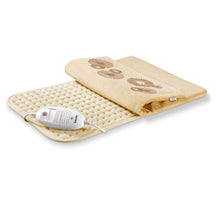 Beurer-Schnell-Heizkissen HK 45 Cosy mit Mikroflausch, beige, Blumenmuster und Kabelregler