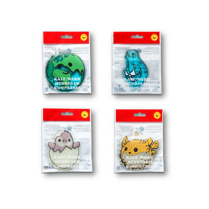 Kinder-Kalt-Warmkompresse-Set mit 4 Motiven, WUNDmed® in Folienverpackung