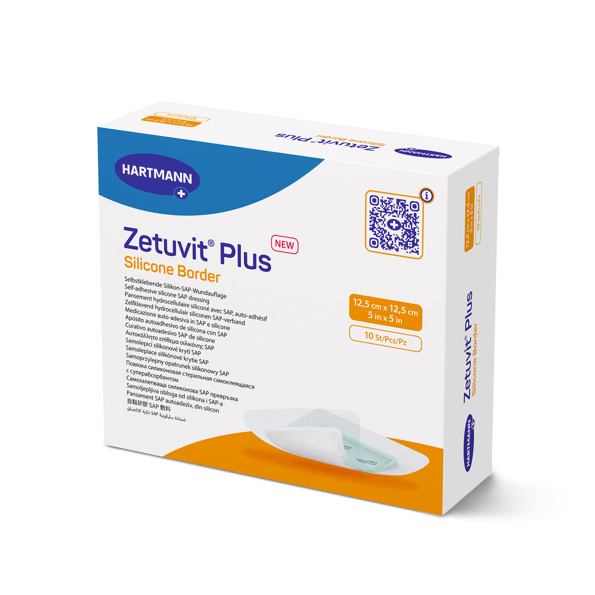 Hartmann Zetuvit® Plus Silikonrand-Verband, 12,5×12,5 cm, Packung