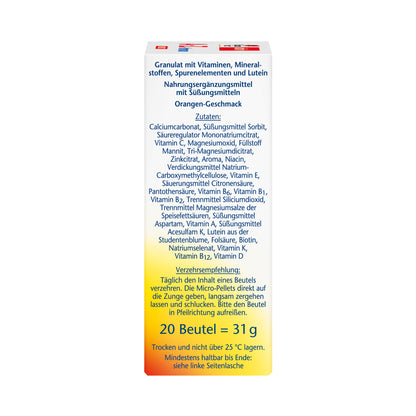 Doppelherz aktiv A‑Z + Immun Beutel, Zutatenliste und 20 Beutel (31 g)