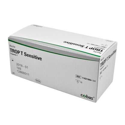 Roche Tropt T Sensitive Schnelltestbox mit REF-Aufdruck und cobas-Logo