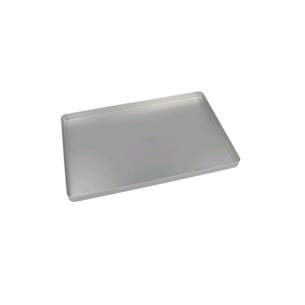 Aluminium-Normtray-Boden in Silber, ungelocht als flache Schale