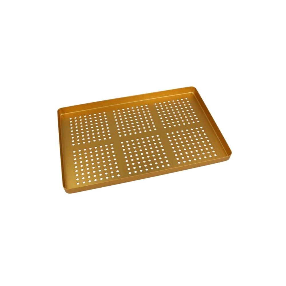 Aluminium-Normtray-Boden in Gold, gelocht mit Punktperforation