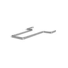 Instrumenteneinsatz aus Aluminium mit zwei Reihen gezahnter Aufnahmen und Seitenstützen