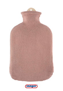 Sänger Strickbezug für Wärmflasche, Baumwolle, altrosa, mit Halsöffnung