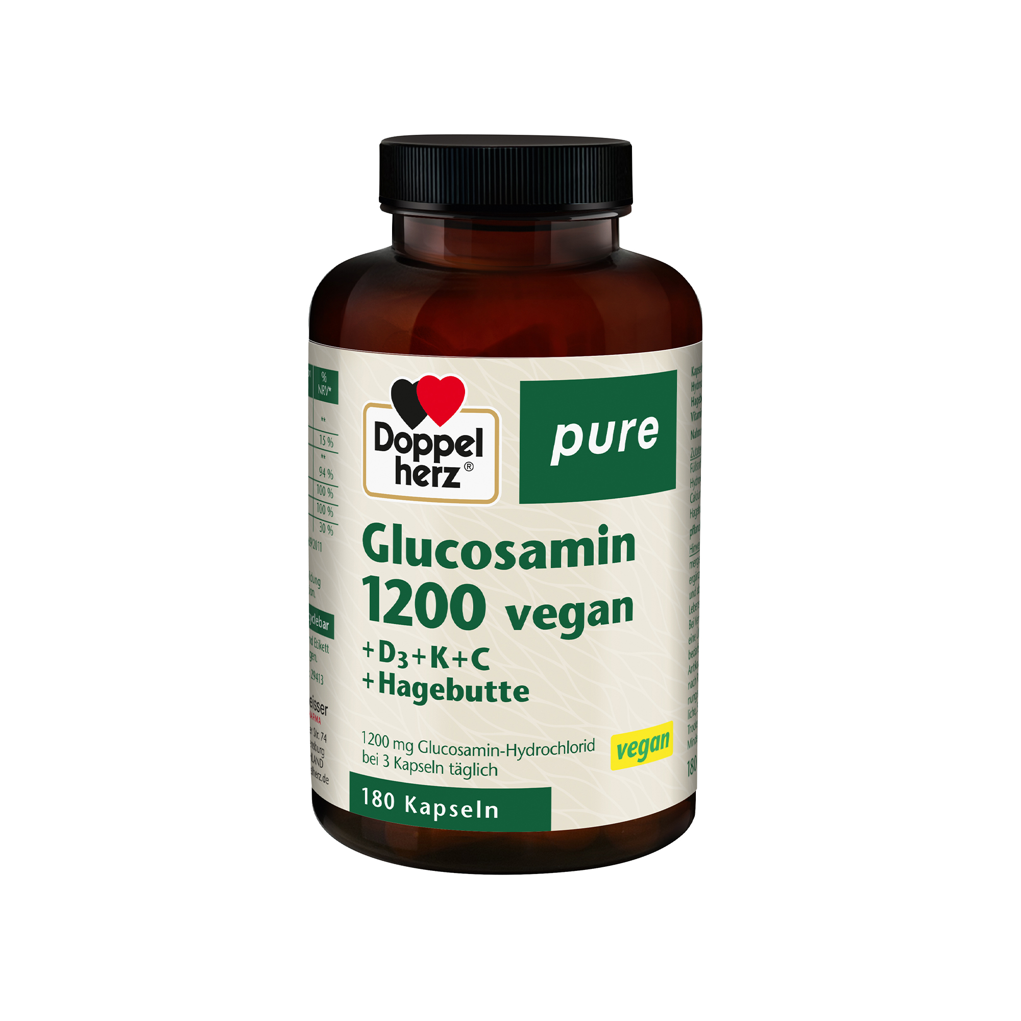 Doppelherz pure Glucosamin, 1200 vegan, 180 Kapseln