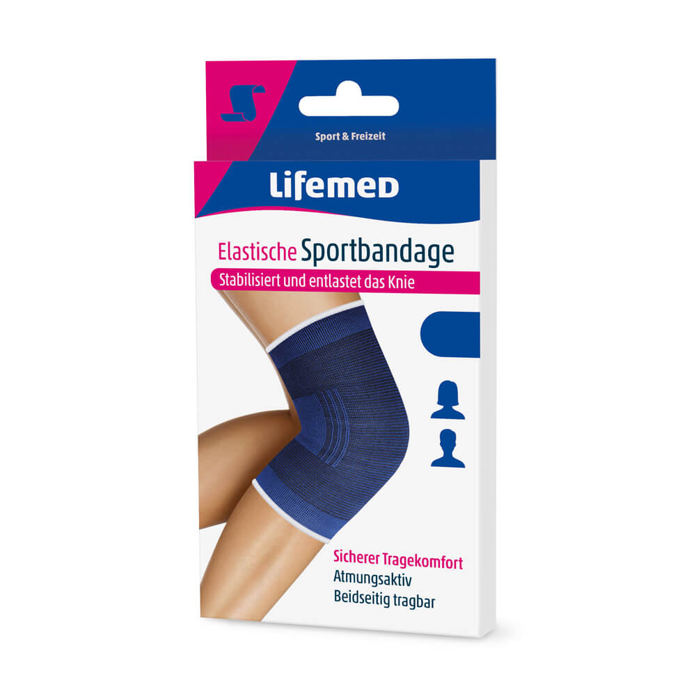 Kniestütze, Elastische Sportbandage, von Lifemed®, blau, Gr. S