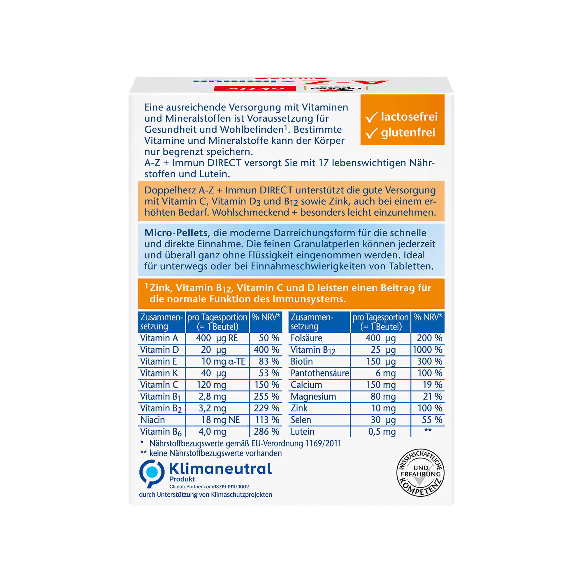 Doppelherz aktiv A-Z + Immun direct, 20 Portionen