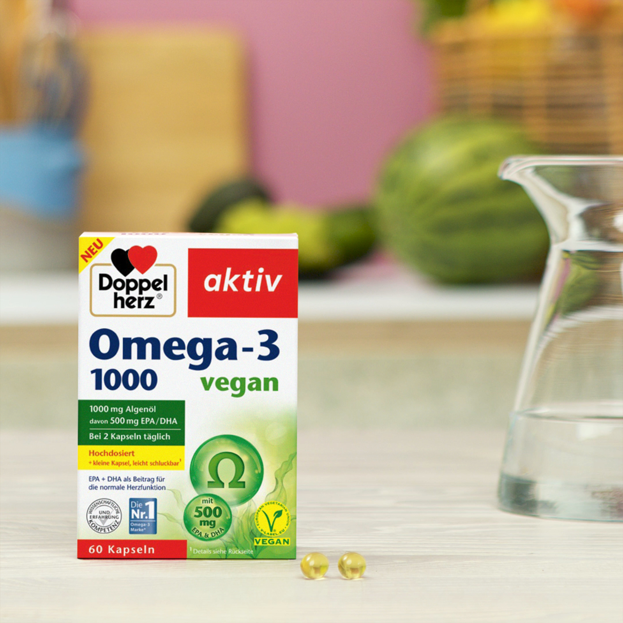 Doppelherz aktiv Omega-3, 1000 vegan, 60 Kapseln