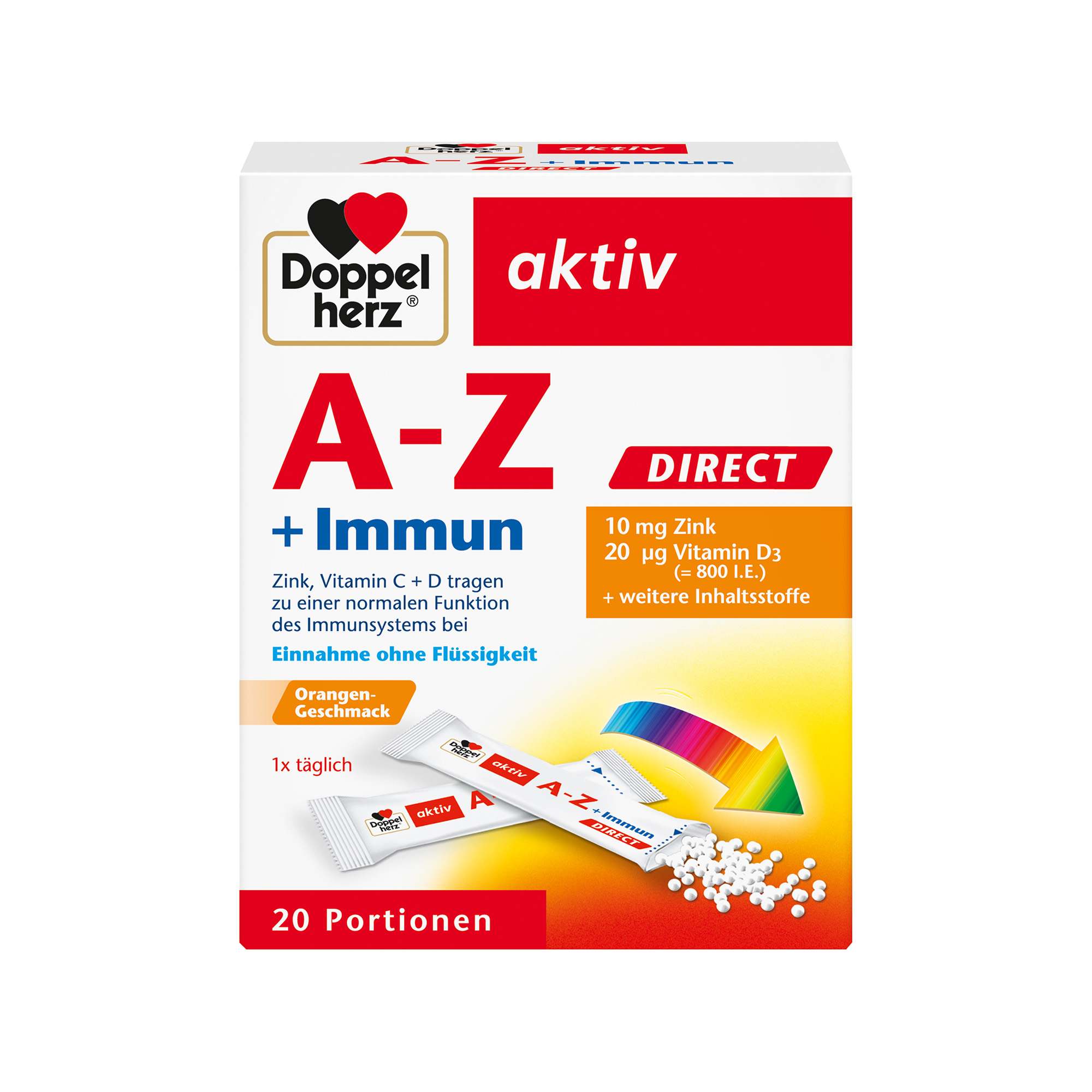 Doppelherz aktiv A-Z + Immun direct, 20 Portionen